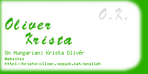 oliver krista business card